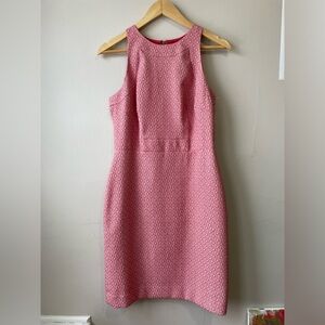Ann Taylor Coral Pink Sleeveless Textured Dress Sz 4